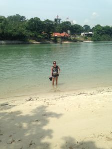 Me at Changi beach. The water felt great!