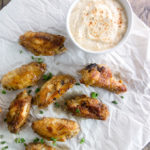 crispy cajun style chicken wings with remoulade sauce