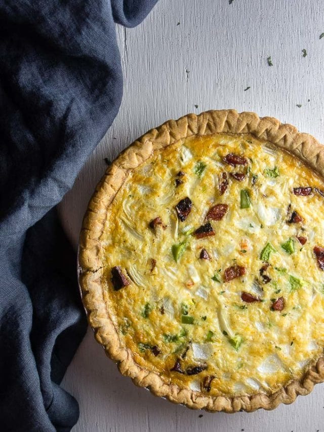 CHEESY SAUSAGE QUICHE WITH SHRIMP STORY