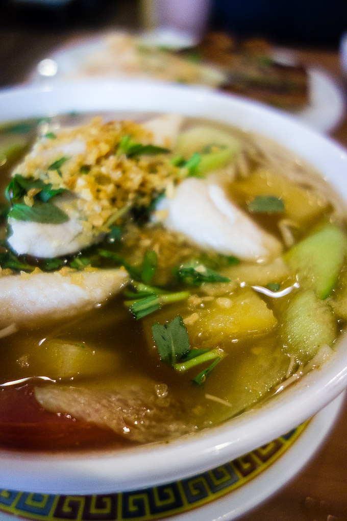 soup with vegetables and catfish, best vietnamese restaurant in san diego