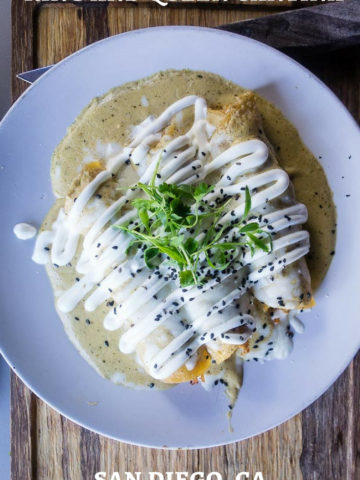 enchiladas in cream sauce and wings