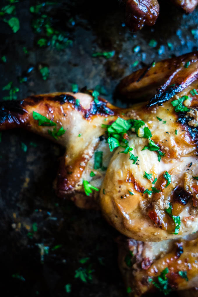 grilled poultry with cilantro
