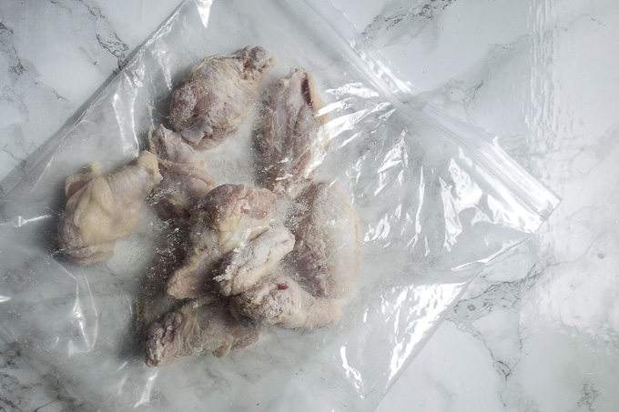 chicken wings in a bag
