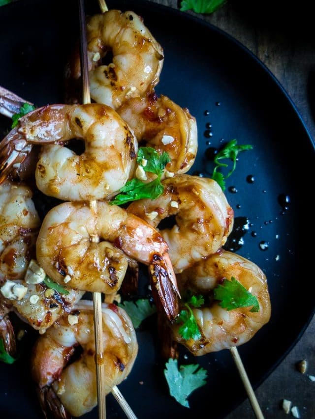 Thai grilled shrimp skewers
