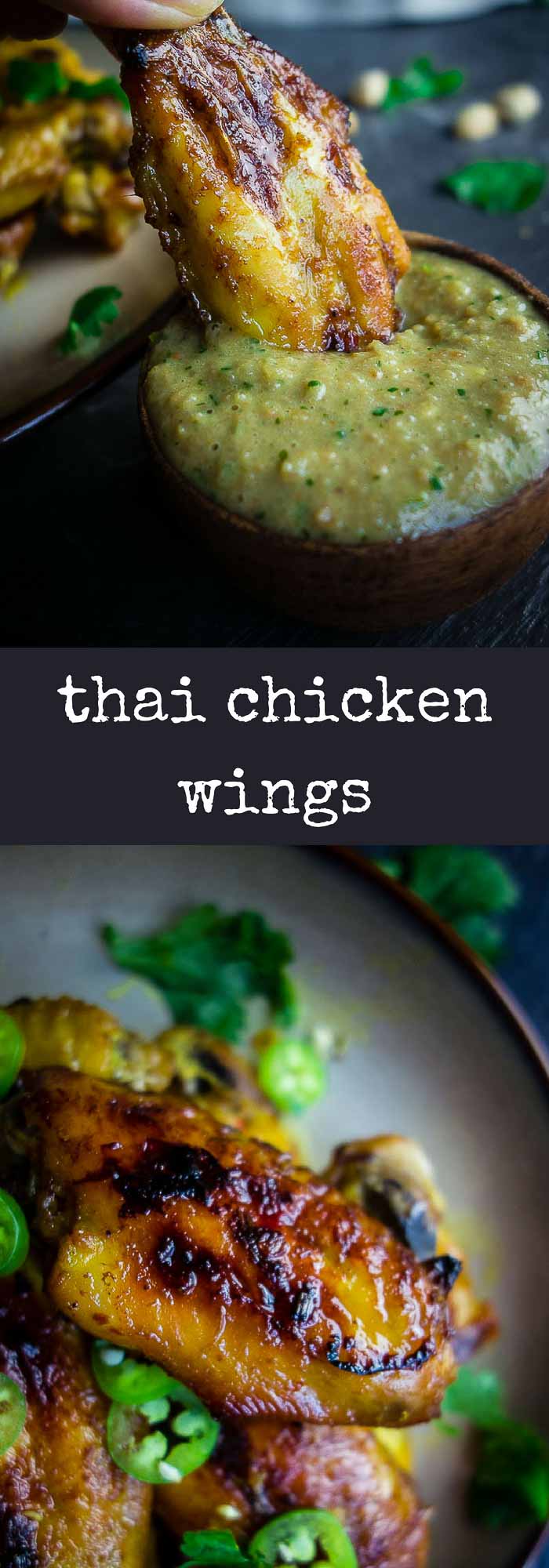 Easy Baked Chicken Wings with Thai Satay Marinade & Peanut Sauce