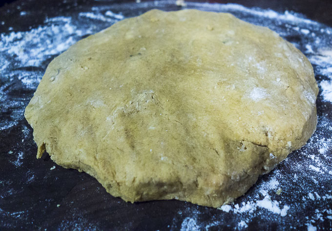 kneaded pumpkin ginger scone dough