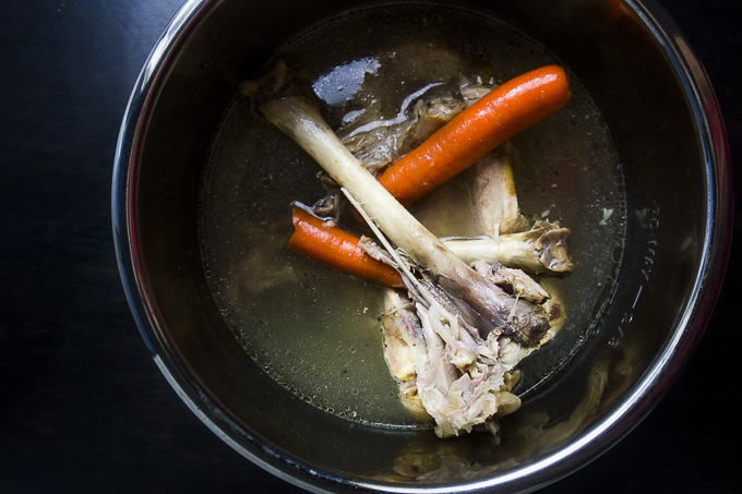 ingredients for turkey bone broth in the instant pot