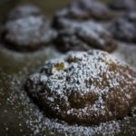 close up of chocolate shortbread cookie - food photography