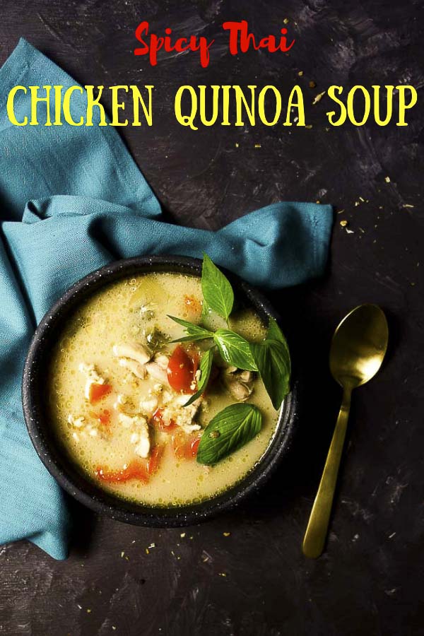 Instant Pot Chicken Quinoa Soup with Lime & Chili