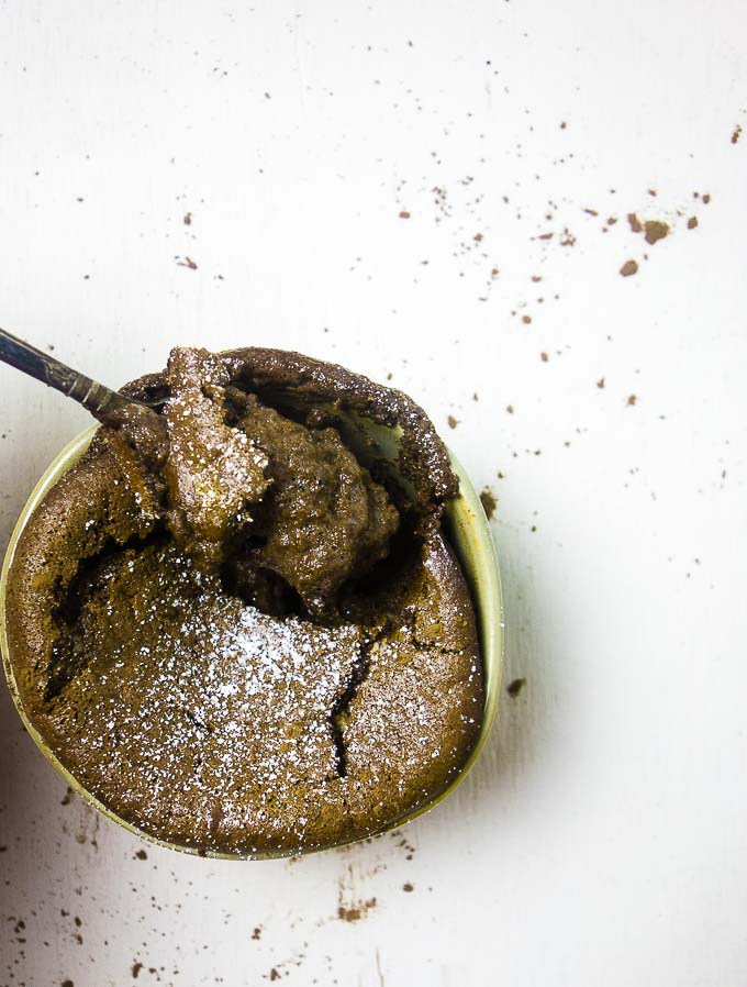 spoonful of chocolate souffle