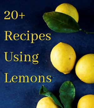 pictures of lemons on a blue background with writing overlay