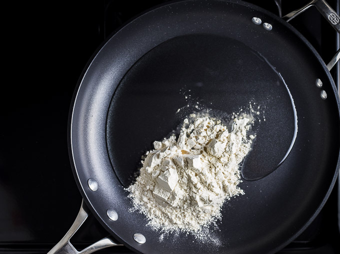 flour and oil in a skillet