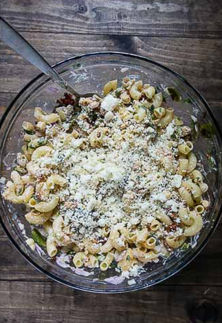 pasta salad with cotija cheese