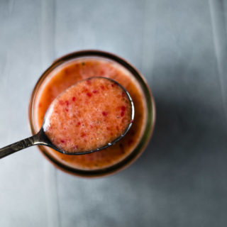 spoonful of strawberry dressing