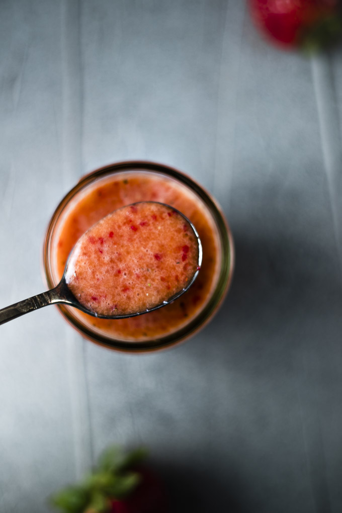 spoonful of strawberry dressing