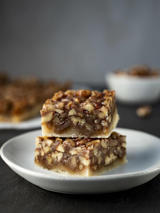 PECAN PIE BARS WITH SHORTBREAD CRUST STORY