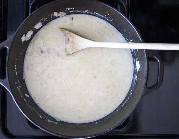 cream soup in a dutch oven