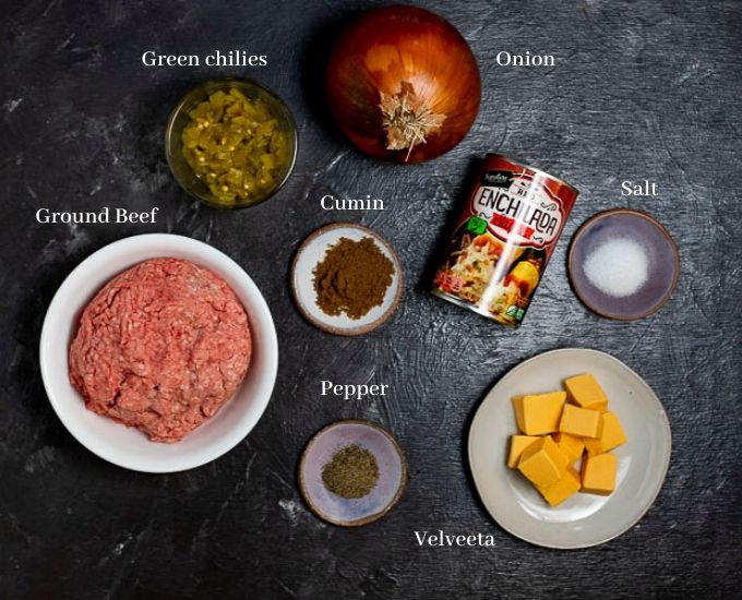 ingredients for tamale pie on a board