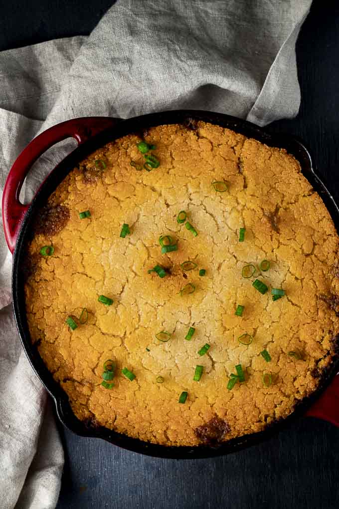 baked tamale pie in a skillet