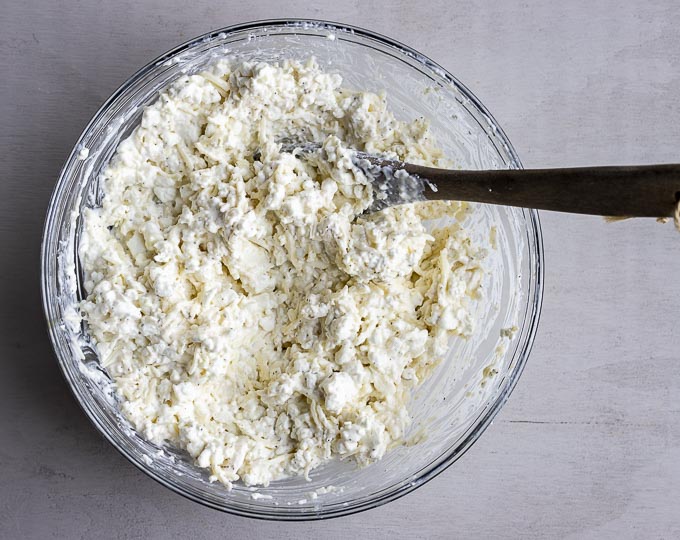 cottage cheese mixture in a bowl