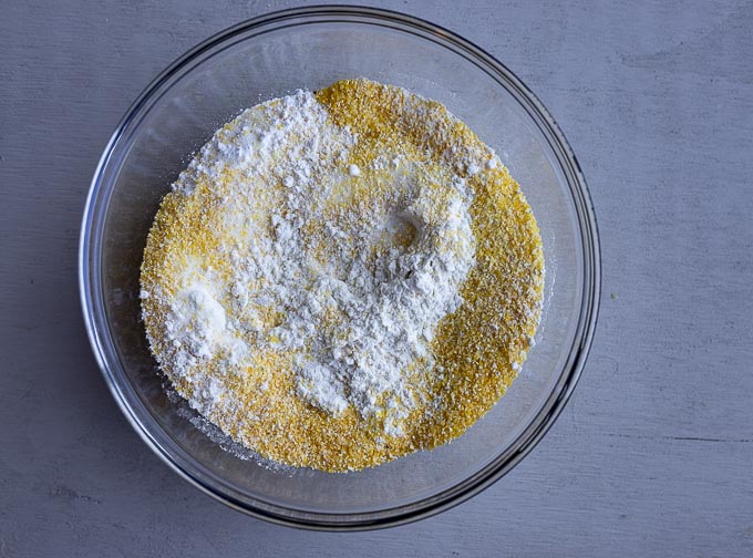 bowl of flour and cornmeal