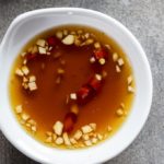 small bowl of nuoc cham dipping sauce