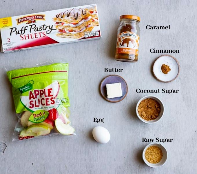 ingredients for apple puff pastry