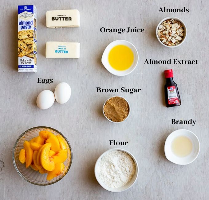 photo of ingredients used in almond tart