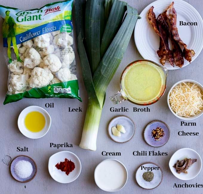 ingredients for cauliflower soup