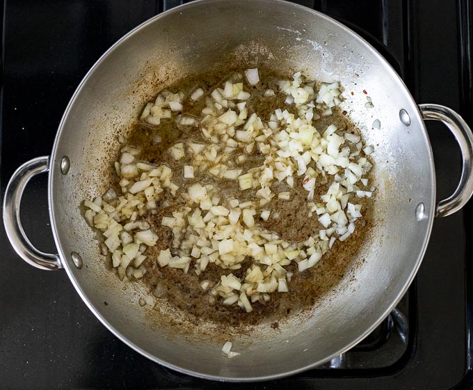 onions in a skillet