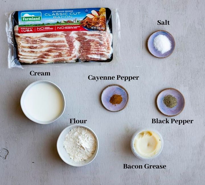 ingredients for bacon gravy