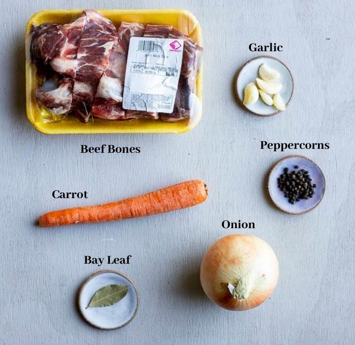 ingredients for beef bone broth