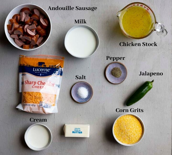 photo of ingredients for cheese grits