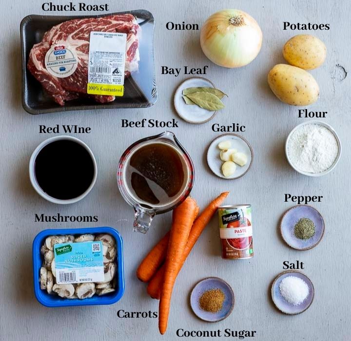 ingredients for beef stew with titles