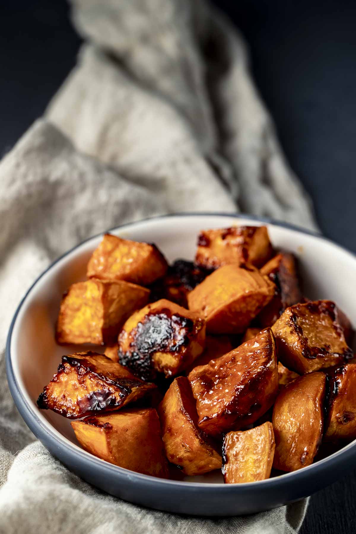 caramelized sweet potatoes in a bowl