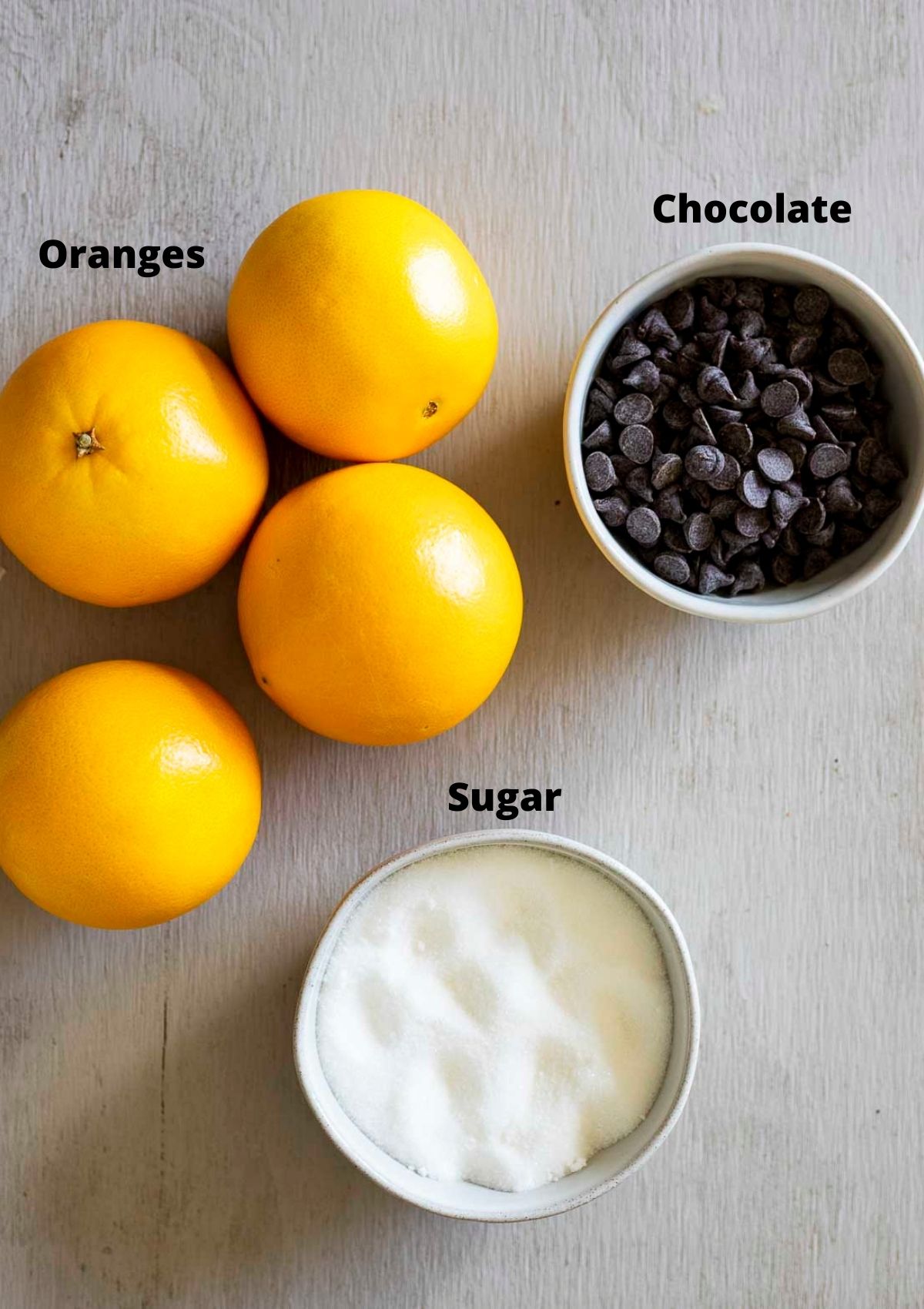 ingredients for candied orange peels
