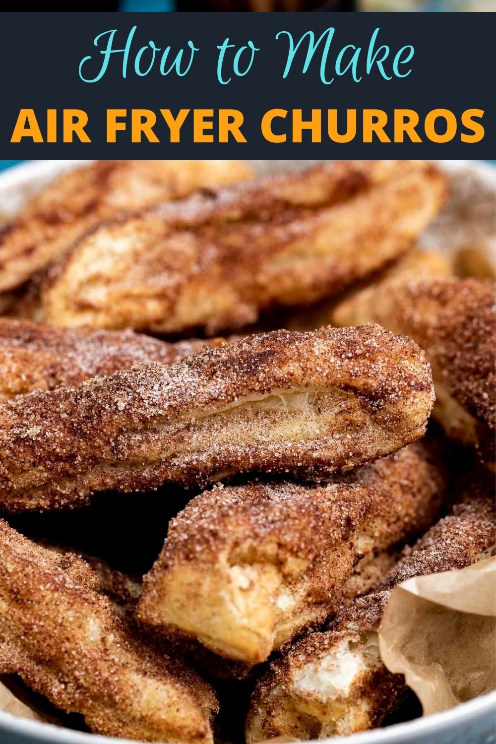 Air Fryer Churros with Caramel Cheesecake Dip