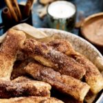 A bowl of air fryer churros.