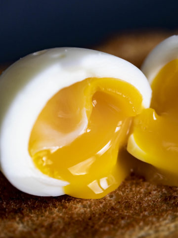 the inside of a soft boiled egg