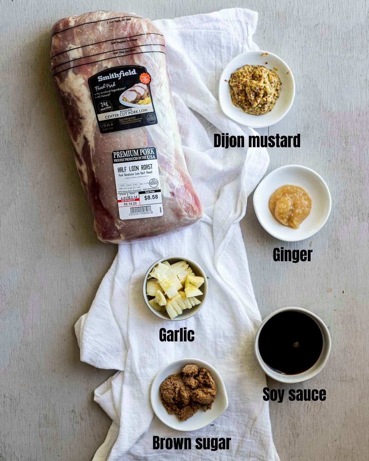 Ingredients to make sous vide pork roast.