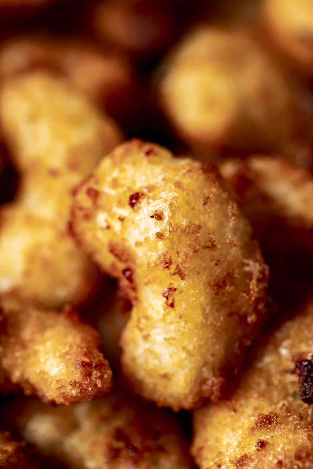 Close up view of a popcorn shrimp.
