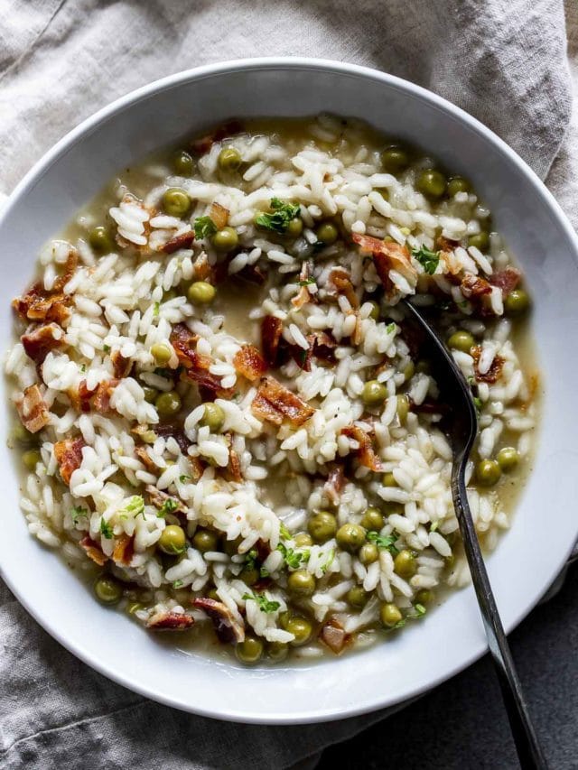 BACON AND PEA RISOTTO STORY