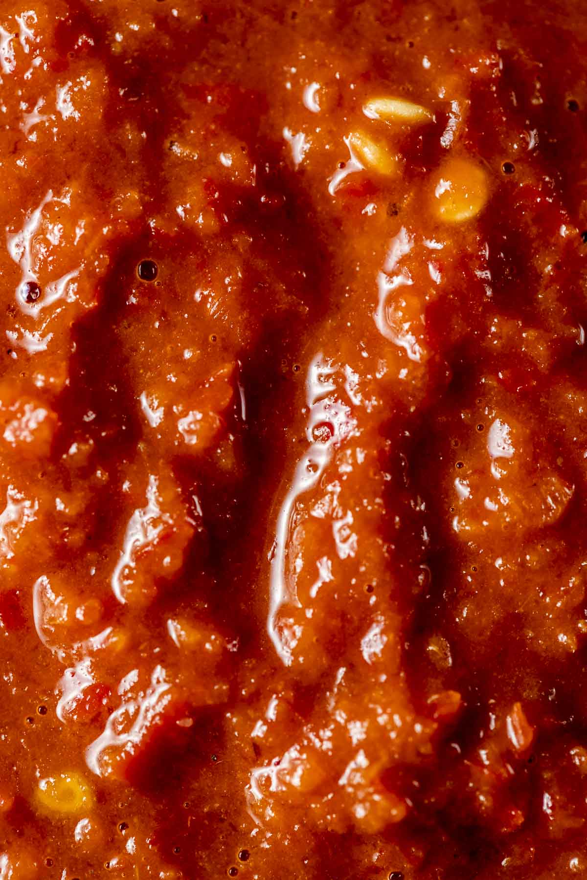 Extreme close up of sambal belacan.