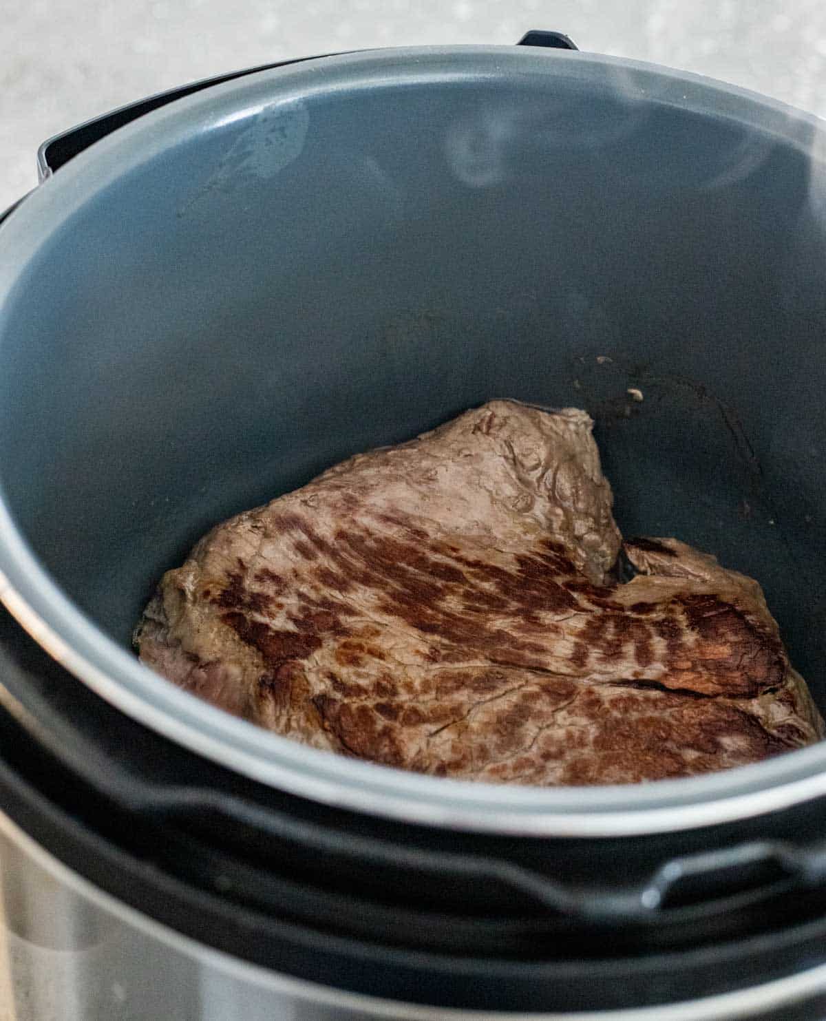 London broil browning in the Instant Pot.