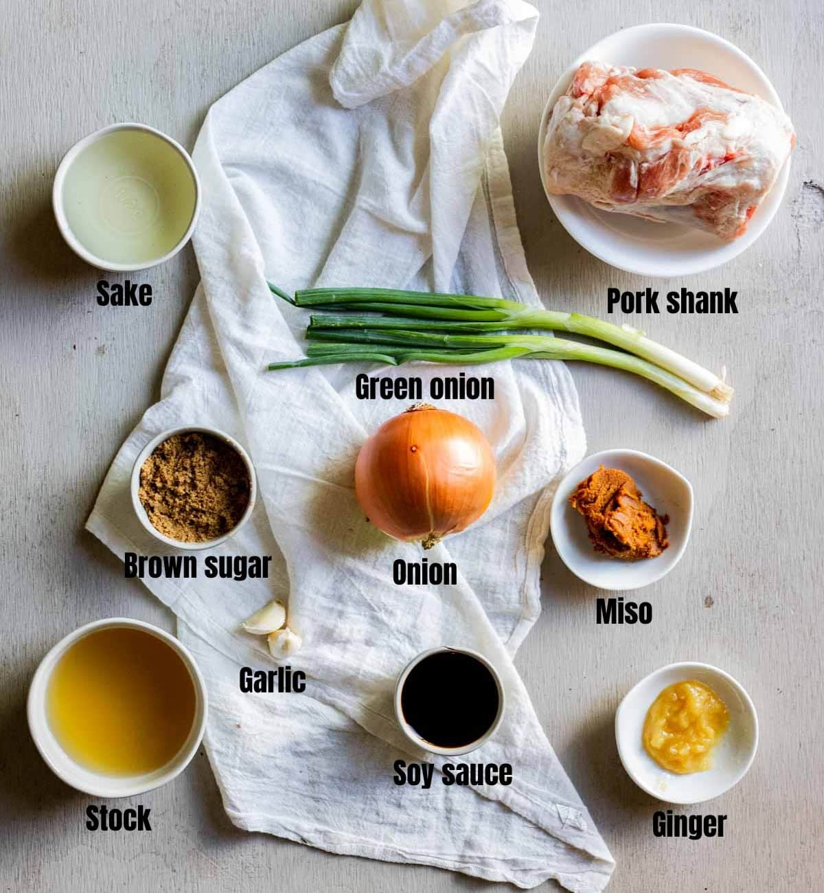 ingredients for making pork shanks