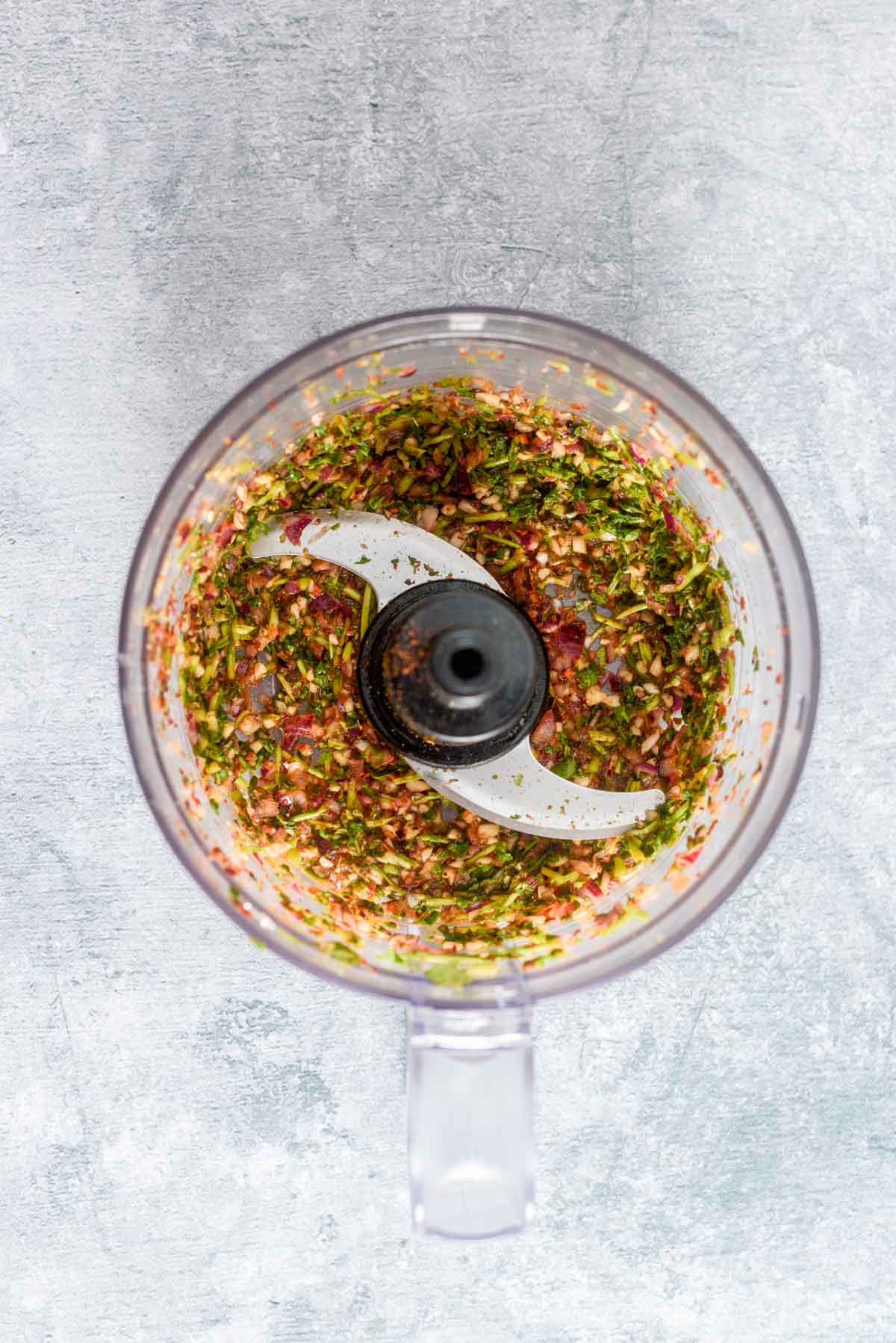 herbs and spices blended in a food processor