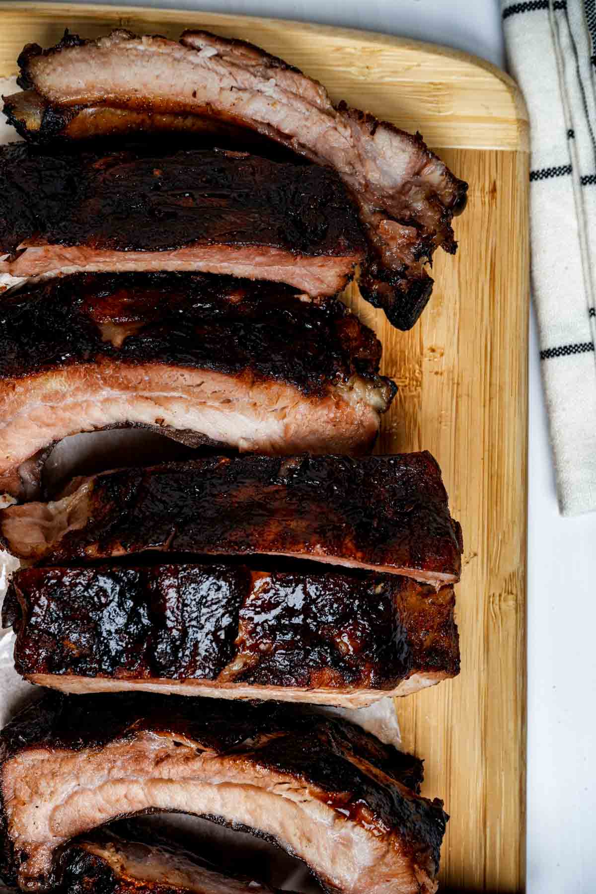 cooked ribs on a platter