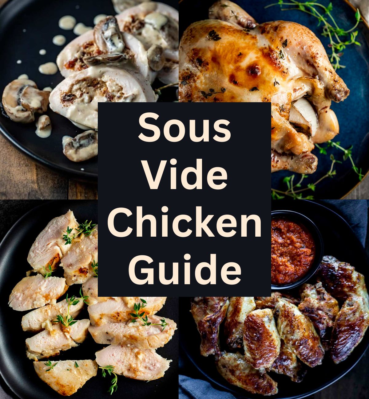 photos of chicken dishes with text overlay