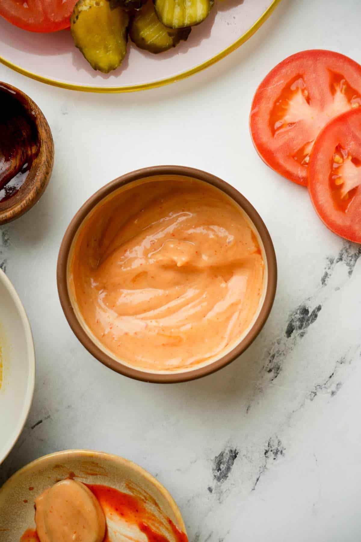 orange colored creamy sauce in a bowl