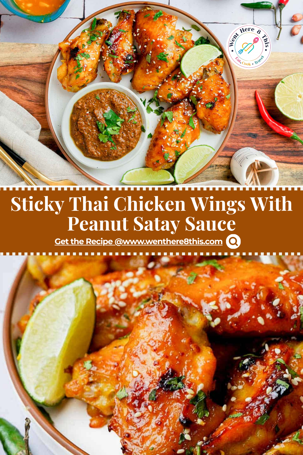 Sticky Thai Chicken Wings With Peanut Satay Sauce